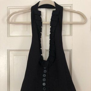 New York & Co Black Ruffled Vest